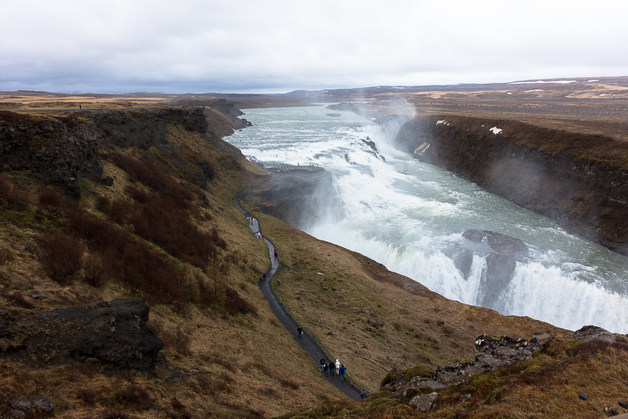 The cascades at Gullfoss in Iceland are one of the most popular stops on the Golden Circle. www.casualtravelist.com