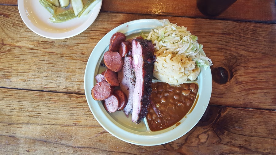 Ribs, smoked sausage or brisket? Everything is good at the Salt Lick in Driftwood,Texas. www.casualtravelist.com