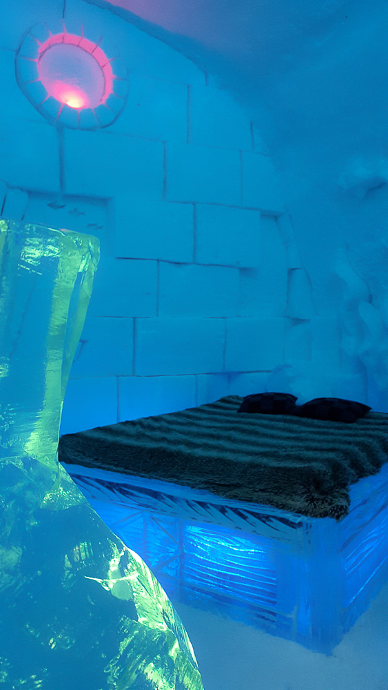 One of the rooms at the Hotel de Glace, Ice Hotel in Quebec www.casualtravelist.com